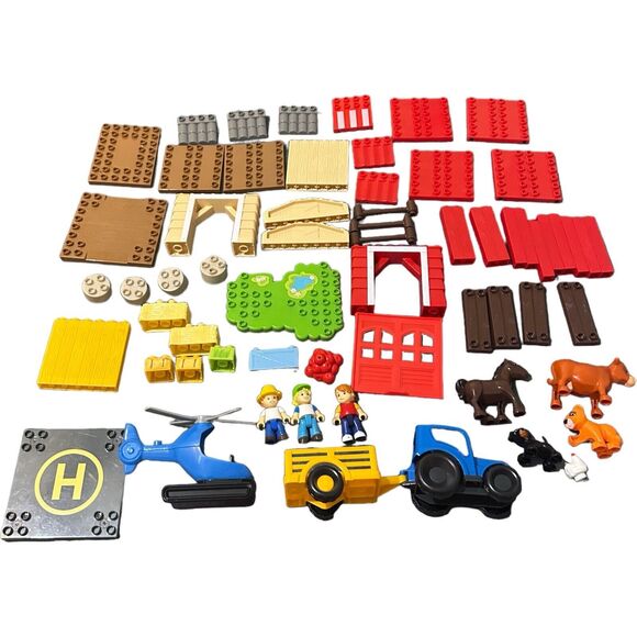 Mega Bloks First Builders Mixed Farm Ranch House Lot Animals People Vehicles - Picture 1 of 16